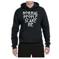 thumbnail image 2 of Wild Bobby, Normal People Scare Me, Graphic Hoodie Sweatshirt, Black, Small, 2 of 3