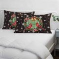 thumbnail image 3 of Christmas Pillow Covers, Linen Long Throw Pillow Case, Xmas Botanical Birds Snowflake Wooden Holiday Pillow Protector Decorative Cushion Cover for Living Room/Bedroom 24" x 36", 3 of 8
