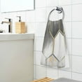 thumbnail image 3 of Yayeee 100% Cotton Hand Towels for Bathroom 16" x 28" Soft Absorbent Kitchen Towel, Gray Hexagons, 3 of 7