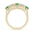 thumbnail image 2 of ANGARA Natural Half Eternity 5 Stone 1.05 ct Emerald and Diamond Wedding Band in 14K Yellow Gold for Women (Size-4.5mm) | May Birthstone, Anniversary, Jewelry Gift for Women | Natural Emerald Ring, 2 of 9