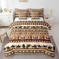 Castle Fairy 7-Piece King Cowboy Horseshoe Western Hippie Aztec Bedding Set