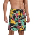 thumbnail image 2 of Wukai Angry Shark Pattern Men’s Short Pajama Pants With Pockets Soft Sleep Pj Shorts for Men-Medium, 2 of 6