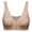 Z02*Khaki, variant on 4 Pack Front Closure Bras for Women No Underwire Seniors Elderly Ladies Breathable Wide Strap Wireless Anti-Sagging Everyday Sleep Lounge Bras Multicolor#15 38