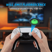 6 PCS Luminous Silicone Thumb Stick Grip Caps for PS4/PS5/Xbox/Switch Pro Controller, Gamepad Joystick Protector Fluorescent Effect-Pink