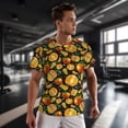 thumbnail image 3 of Wukai Tangerine Print Men's Short-Sleeved Mesh T-Shirt,Quick-Dry Short Sleeve Workout T-Shirt-Small, 3 of 8