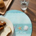 thumbnail image 3 of Teal Summer Coastal Round 13 Inch Placemats Set of 2, Modern Ocean Waves Starfish Shell HeatResistant Non Slip Place Mats for Dining Table, Wipeable Braided Kitchen Table Mats for Housewarming, 3 of 9