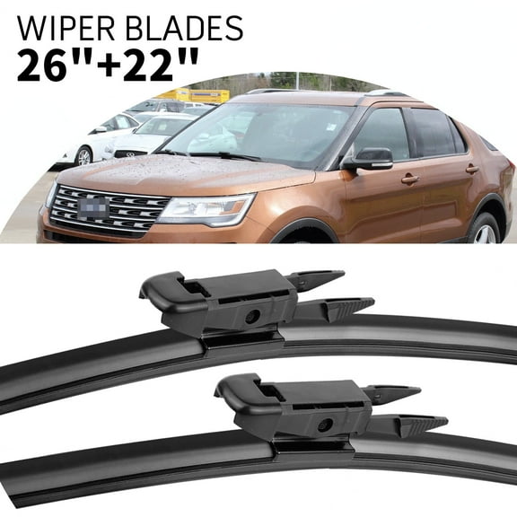 MODIGT Windshield Wiper Blades Pinch Tab 26" 22" for 2010-2023 Ford Explorer 2.3L 3.3L 3.0L
