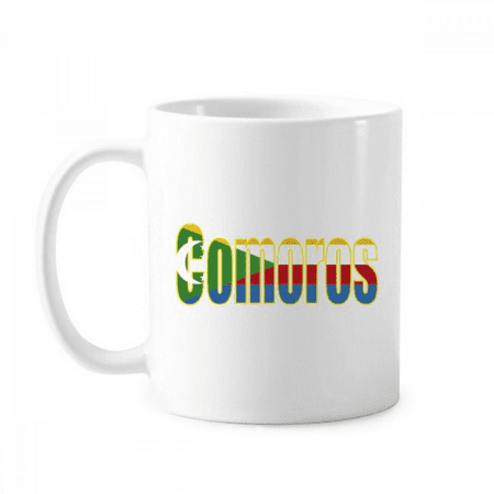 

Comoros Country Flag Name Mug Pottery Cerac Coffee Porcelain Cup Tableware