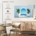 thumbnail image 5 of Elephant Stock Santorini Lounge Wall Art - Horizontal Canvas Wall Art - Living Room Wall Decor - Architecture Canvas - Blue And Green Decor - 36" x 24", 5 of 8