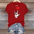 thumbnail image 4 of EchfiProm Gray T shirts for Women Graphic Tees Short Sleeve Crewneck Heart Valentine Day Cute Womens Plus Size Tops, 4 of 9