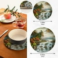thumbnail image 3 of GZHJMY 2PCS Landscape Painting Trivets Pot Holders Set and Placemats Set, Hot Pads, Table Mats for Cooking and Baking, Cotton Braided Hot Pads, 7.09"+9.45", 3 of 7