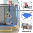 thumbnail image 6 of YORIN Trampoline for Kids, 66'' Mini Trampoline for Toddlers with Enclosure Net and Basketball Hoop, 5.5FT Indoor/Outdoor Kids Round Trampoline Gifts for Kids Ages 1-8, No-Gap Spring Cover, 6 of 7