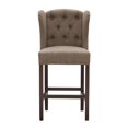 thumbnail image 3 of Madison Park Jodi 26.5" Solid Wood Polyester Tufted Wing Counter Stool in Brown, 3 of 7