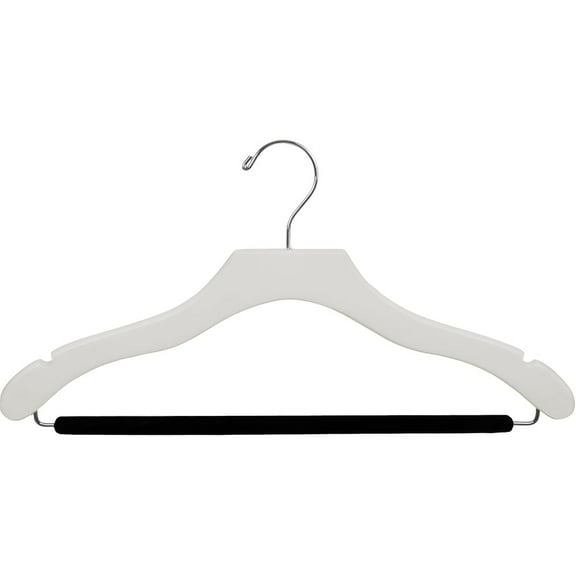 International Innovations White Wavy Suit Hanger with Non-slip Bar (Case of 50)