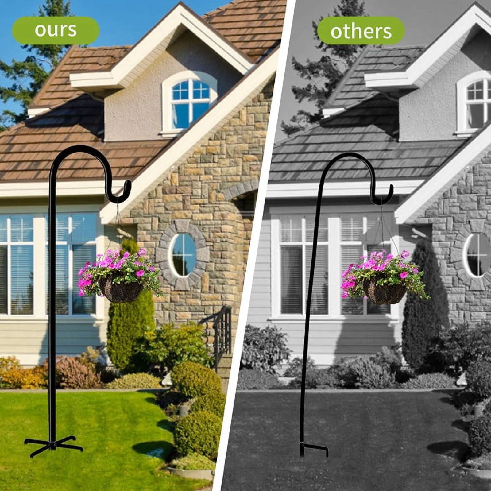 Outdoor Shepherd Hook, Bird Feeder Pole Holder, Garden Hanging Stakes for Solar Plant Hanger Wedding Decoration