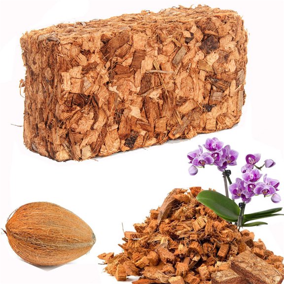 Coco Coir Bricks for Plants -1.1 LB Coco Husk Chips,Compressed Coconut Fiber Substrate Plant Soil,Organic Coconut Coir Chips Brick Potting Soilfor Vegetables Flowers Berries Planting, Reptile Bedding