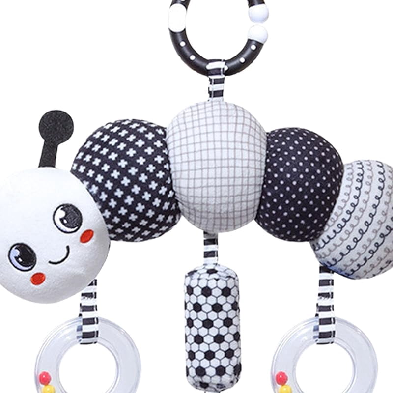 Baby Crib Mobile Sensory Toy Black and White Crib Mobile Rattles Bed Bells Kids Toy