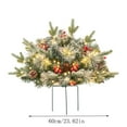 thumbnail image 3 of EWASWON Christmas Half-Round Snow Flocked Christmas Tree with Mushrooms - Pre-Lit Multicolor LED Lights, Outdoor Ground Stake, Weather-Resistant for Garden/Patio, 3 of 7