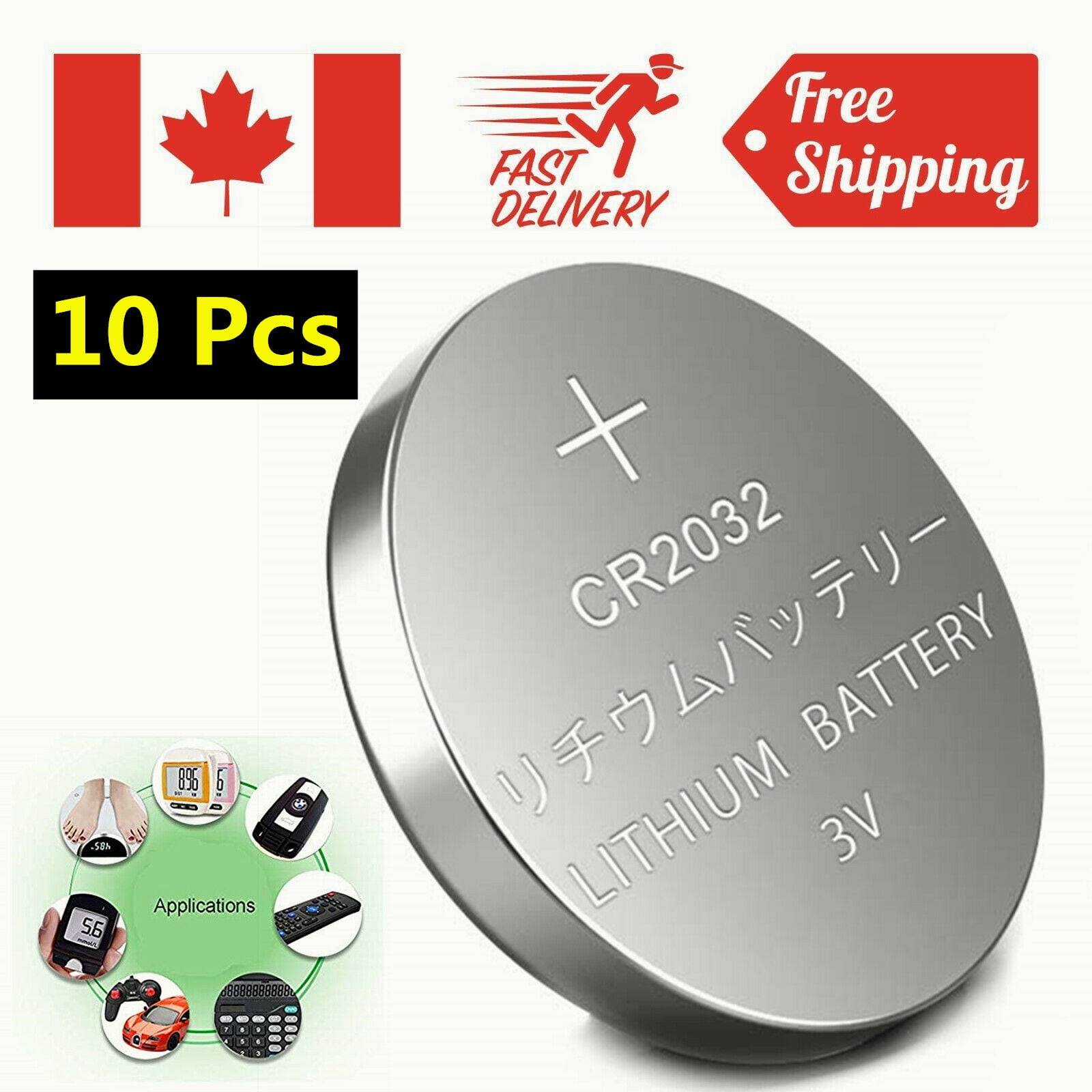 10 Pcs CR2032 Lithium Battery DL2032 2032 3V coin cell button batteries
