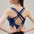 thumbnail image 2 of Kddylitq High Impact Sports Bra for Women - Criss-Cross Back Molded Cups Hook and Eye Closure - High Support Running Bra Dark Blue XL, 2 of 4