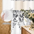 thumbnail image 3 of No Hook Shower Curtain, Grey Eucalyptus Shower Curtains for Bathroom with See Through Top Window, Watercolor Spring Weeping Botanical Waterproof & Washable Bath Curtain Long 72"x78", 3 of 9