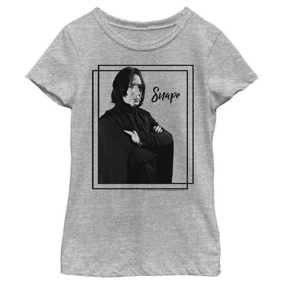 Girl's Harry Potter Snape Simple Framed Portrait Graphic Tee Athletic Heather Large