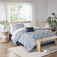 thumbnail image 3 of Madison Park Essentials Sia Reversible Complete Bedding Set with Cotton Sheet, Cal King, Navy, 3 of 4