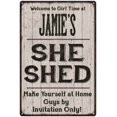thumbnail image 1 of JAMIE'S She Shed signGift Lady Cave Gift 8x12 Metal Sign 108120082149, 1 of 1