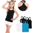 thumbnail image 6 of Afuyipoi 4 Pack Tank Tops for Girls Size 10-12,Lightweight Cotton Sleeveless Comfortable Y-Back Summer Cami Blue, 6 of 6