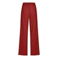 thumbnail image 4 of CLOISE Casual Pants for Women with Pockets Drawstring Elastic Waist Cotton Linen Solid Summer Pants, 4 of 5