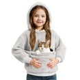 thumbnail image 4 of Boys Girls Hoodie with Pet Pouch Oversized Pet Sling Sweatshirt Long Sleeve Top with Pocket Fall Clothes 5-6 Years, 4 of 6