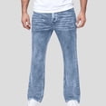 thumbnail image 5 of qelini Wide Leg Jeans for Men Elastic Waist Denim Pants Multiple Pockets Solid Color Casual Trousers, 5 of 9
