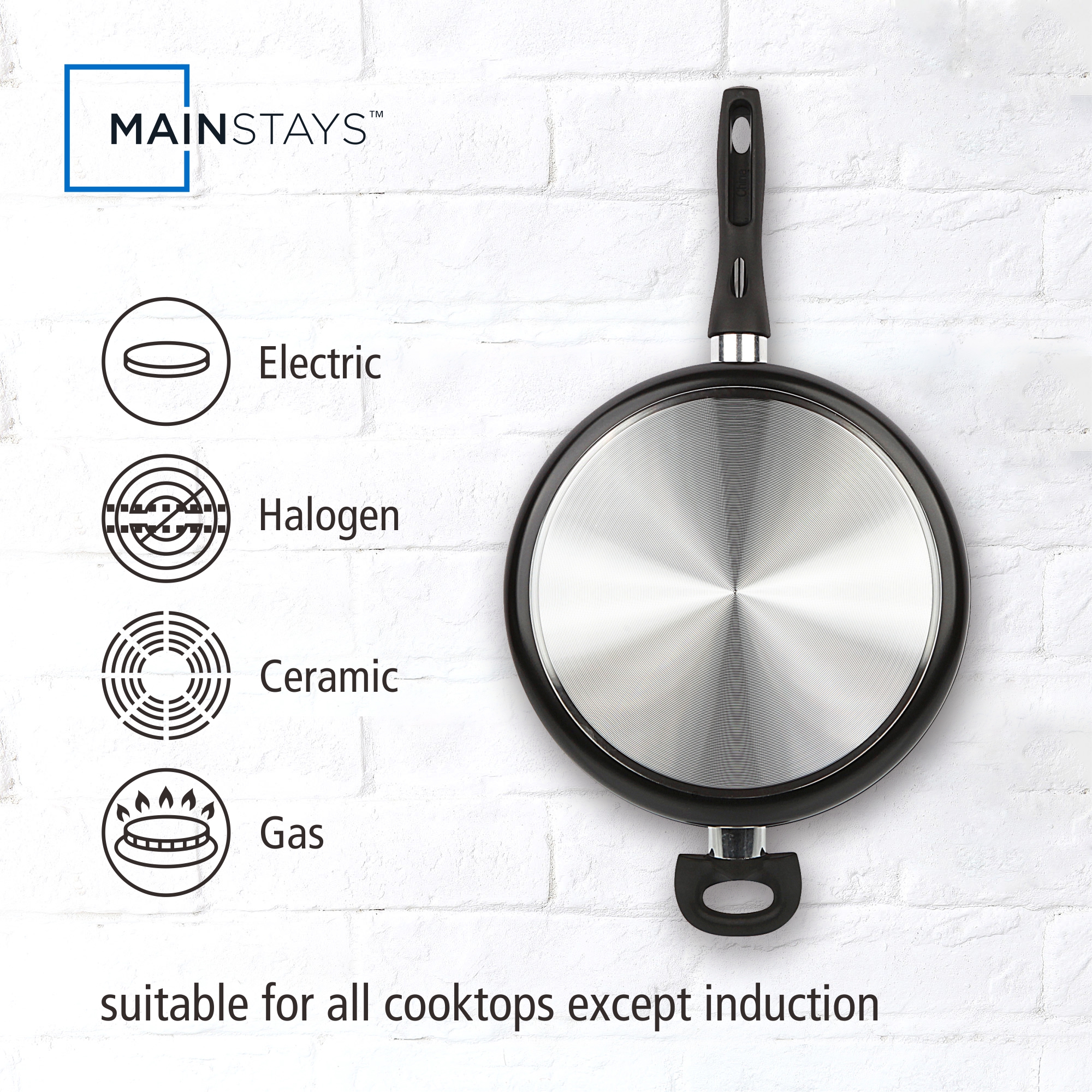 Mainstays 4-Quart Nonstick Jumbo Cooker Frying Pan, Black photo 4
