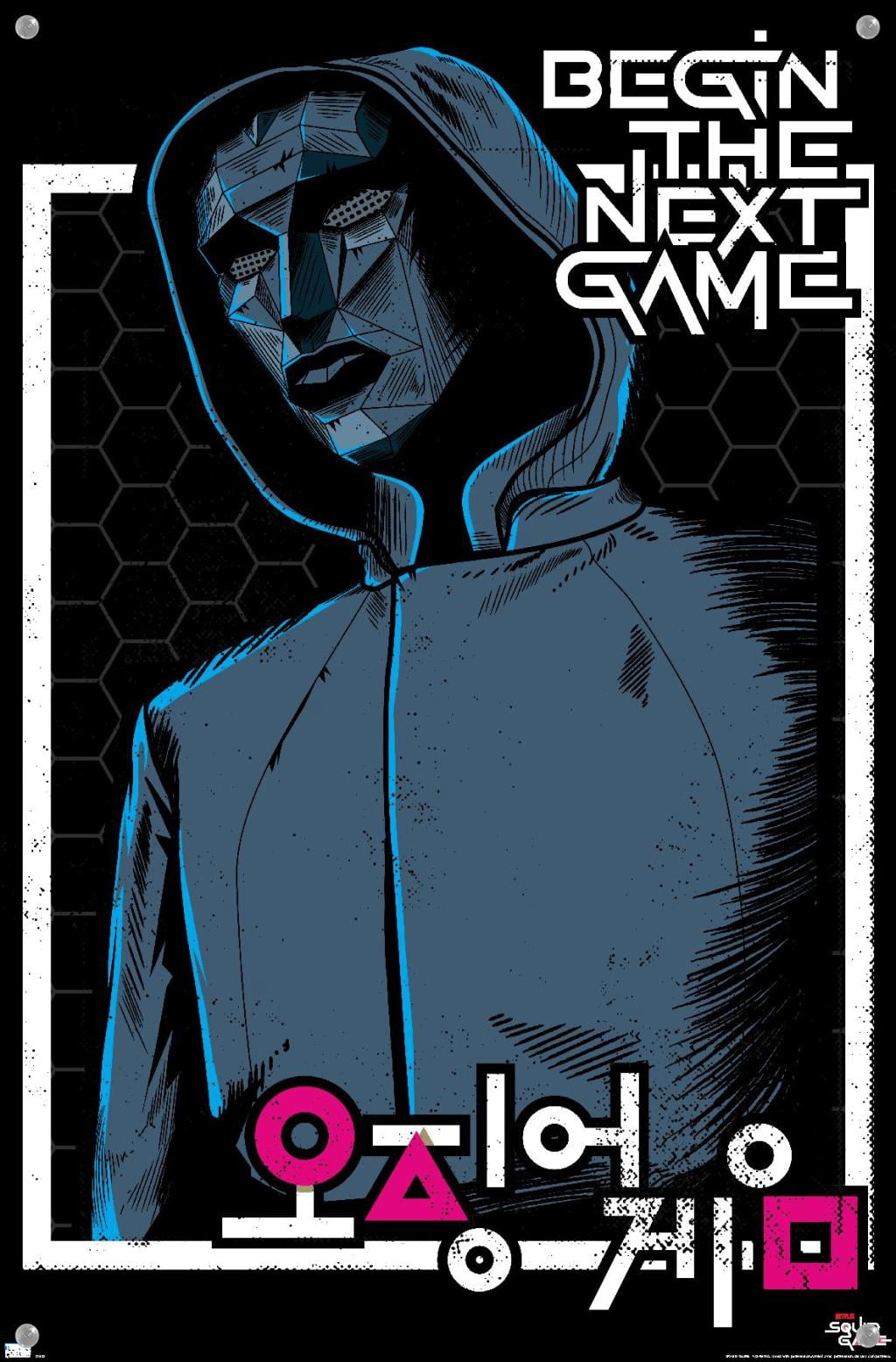 Netflix Squid Game - Begin the Next Game Wall Poster with Push Pins, 14.725" x 22.375"