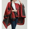thumbnail image 3 of PIKADINGNIS Women Shawl Wraps Plaid Poncho Blanket Open Front Sweater Cardigan Cape Fleece Scarf Coat, 3 of 6