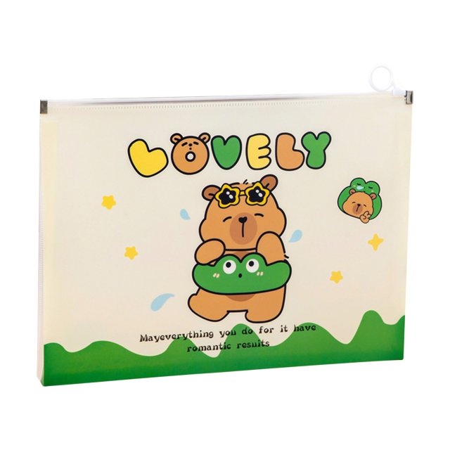 Trendy Tool Kit for Home, Cute Capybara School Plastic Envelopes Clear Plastic Folders for Document Letter Size File Envelopes with Snap Closure File Folders Document Folders for Scho