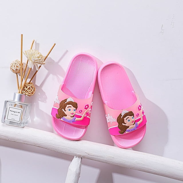 Zapatillas silenciosas de princesa Sofía de Disney para bebés, antideslizantes, para interiores y exteriores, para padres e hijos, zapatos grandes para niños, plantilla de verano de 24 16CM Gao Jinjia LED