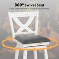 thumbnail image 3 of Swivel Bar Stools Set of 2, 24" Counter Height Swivel Barstools with Solid Footrest & Faux Leather Upholstered Seat, Island Chairs with Back for Kitchen, Dining Room (Antique White), 3 of 7