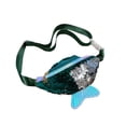 thumbnail image 1 of Sac Banane Queue de Poisson Femme Vert Pochette Banane Multifonction Croisée Sac Caissier Sac Poitrine à Paillettes, 1 of 5