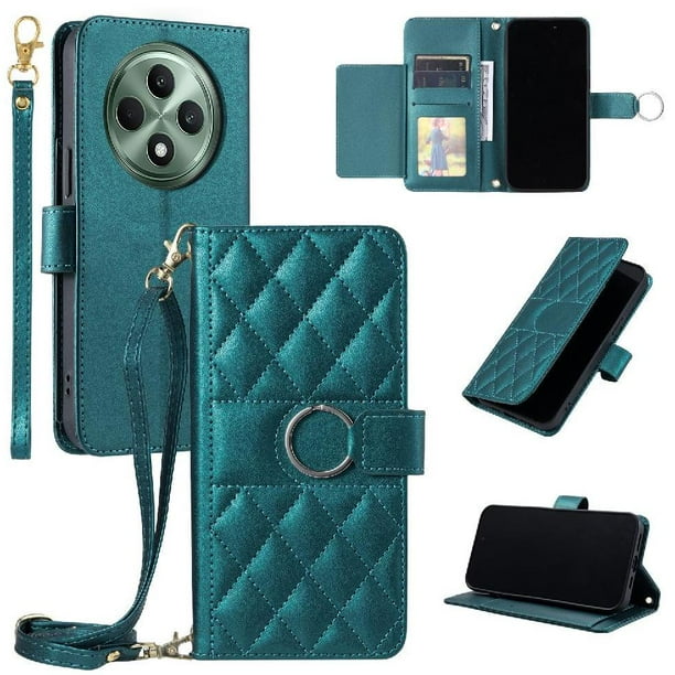 Funda tipo billetera GANGXUN para OPPO Reno 12F – Tapa abatible con correa para mujer