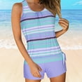 thumbnail image 2 of Womens Swimsuits Plus Size Vintage Print Strappy Back Tankini Set Two Piece Swimdress Panty Bathing Suit Beachwear Swimwear, 2 of 6