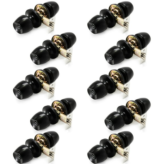 Villar Home Designs Door Knob Versa Black Privacy 10 Pack