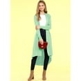thumbnail image 5 of Made by Johnny Women's Casual Long Open Front Drape Lightweight Duster High Low Hem Maxi Long Sleeve Cardigan S MINT, 5 of 6