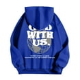 thumbnail image 4 of MHFRRA Sudadera con Capucha Estampada para Uso Diario Sudadera Informal para Mayor Comodidad y Estilo En Actividades Deportivas y de Ocio Azul, 4 of 5