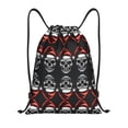 thumbnail image 1 of Saiise Skull santa hat Pattern Sports Drawstring Backpack - String Swim Gym Bag with Wet Proof Pocket for Women&Men-Medium, 1 of 6