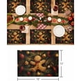 thumbnail image 6 of Christmas Placemats Set of 6 Gingerbread Man Ball Christmas Placemats for Dining Table Pine Needles Red Ribbon Table Mat Winter Holiday Home Party Kitchen Table Decorations, 6 of 6