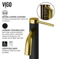 thumbnail image 5 of VIGO Madison Single Handle Single-Hole Bathroom Faucet in Matte Gold and Carbon Fiber, 5 of 10