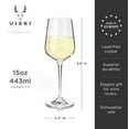 thumbnail image 4 of Viski Inez Crystal Chardonnay Wine Glasses, Wedding Gifts, 15oz Set of 4, 4 of 11