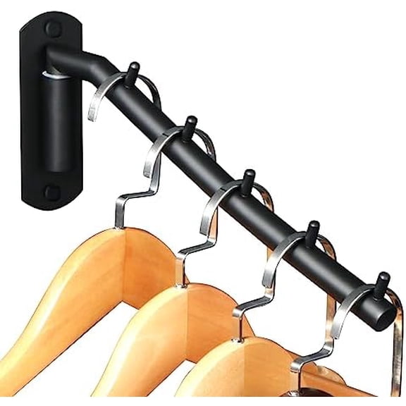 Wall Mounted Drying Rack,Swivel Clothes Drying Rack Stainless Steel,Space Saving Clothes Hanger Rack,Heavty Duty Clothes Wall Drying Rack for Laundry Closet Bedroom/Bathroom,Matte Black