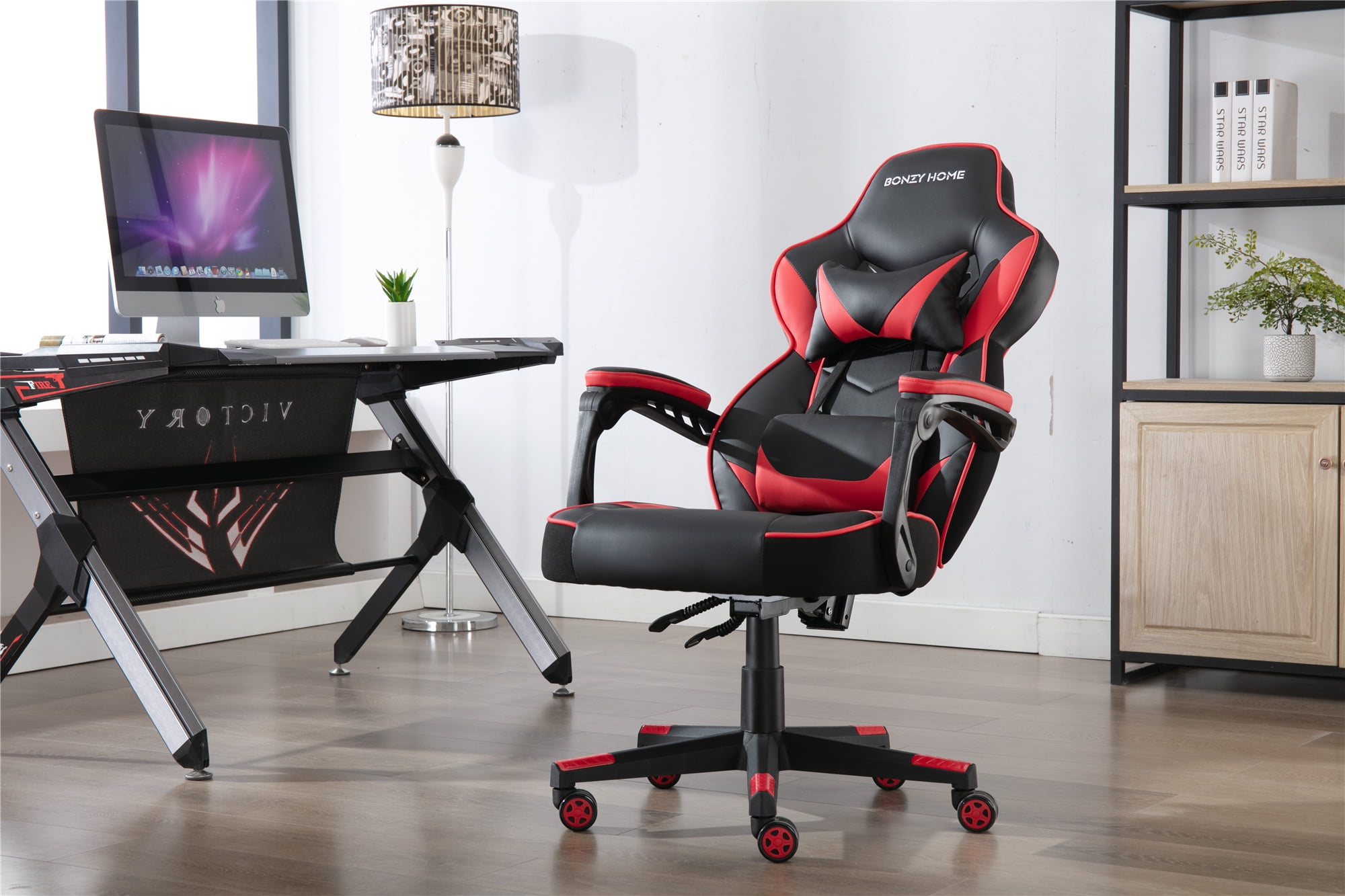 Office Chair Executive Racing Gaming Swivel PU Leather Adjustable Computer Desk 